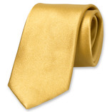 Goldfarbene Satin Krawatte - Thumbnail 1