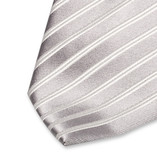 Graue Streifenkrawatte - Thumbnail 2