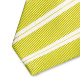 Limettengrüne Business-Krawatte doppelte weiße Streifen - Thumbnail 2