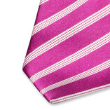 Violett Satin-Krawatte weiße Streifen - Thumbnail 2