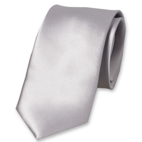 Satinkrawatte hellgrau Polyester (1)