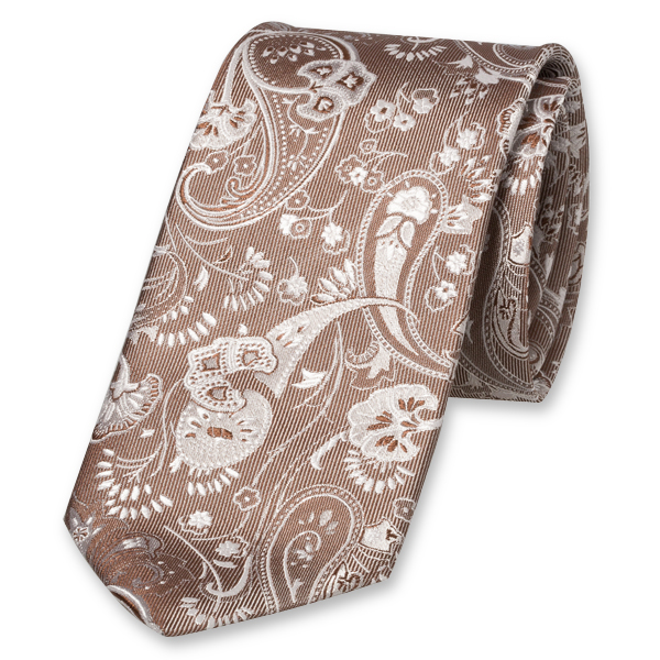 Paisley Krawatte beige (1)