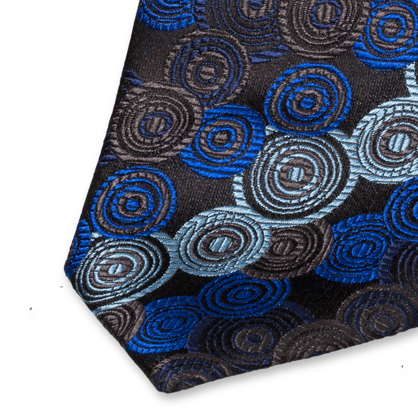 Krawatte mit blauen Geometrischen Muster (2)