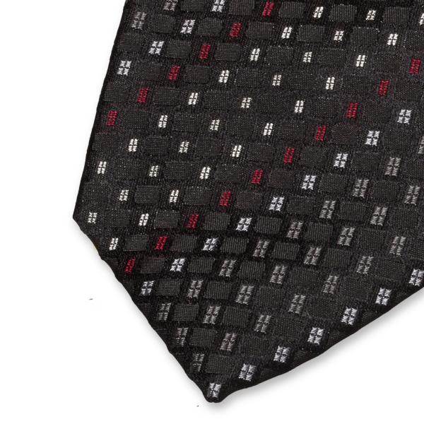 Business Krawatte schwarz/rot/grau (2)