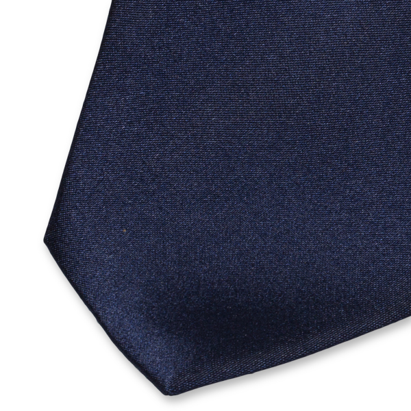 Dunkelblaue Satin Krawatte (2)
