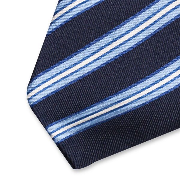 Dunkelblaue Gestreifte Krawatte (2)
