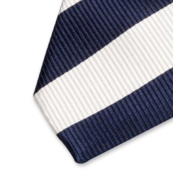 Krawatte Breite Streifen - dunkelblau/weiß (2)