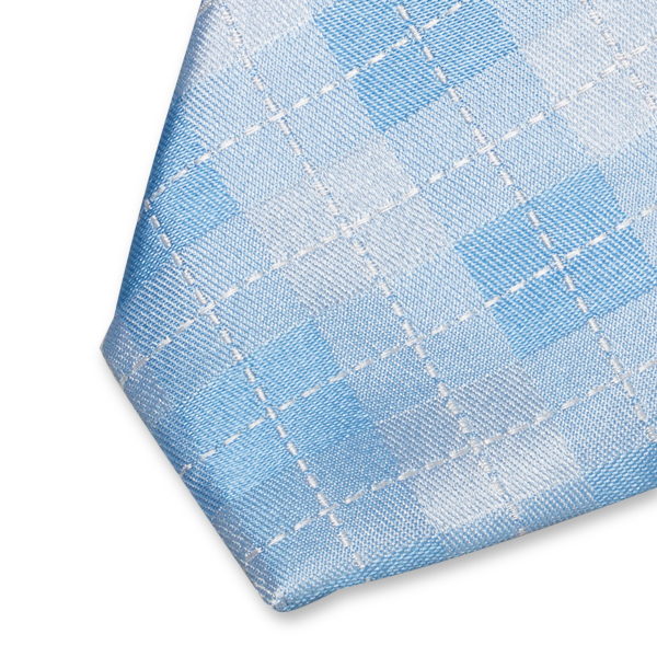 Karo Krawatte hellblau (2)