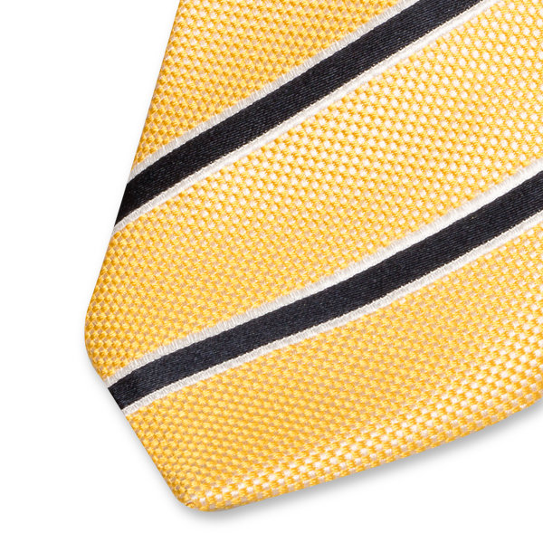 Gelbe Krawatte dunkelblaue Streifen (2)