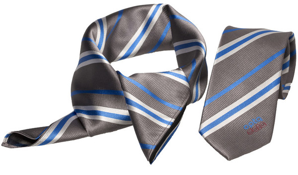 Krawatte und Schal mit Firmenlogo