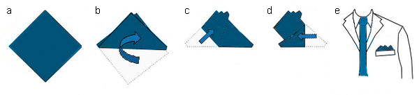 three corner up fold Einstecktuch